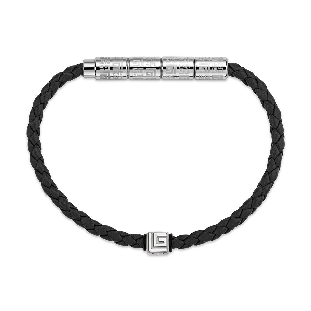 Gabriel Stainless Steel And Black Bracelet