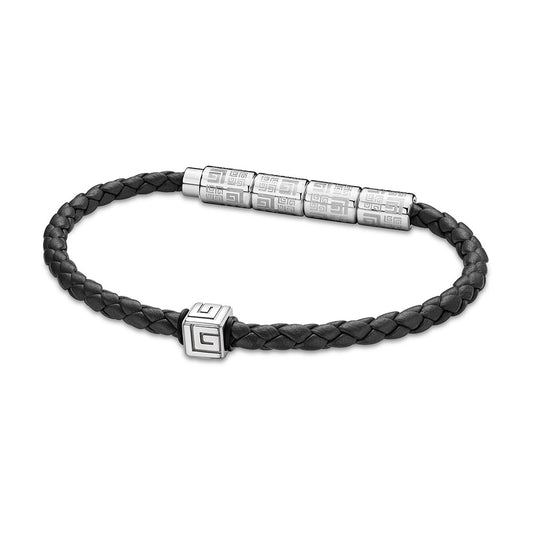 Gabriel Stainless Steel And Black Bracelet