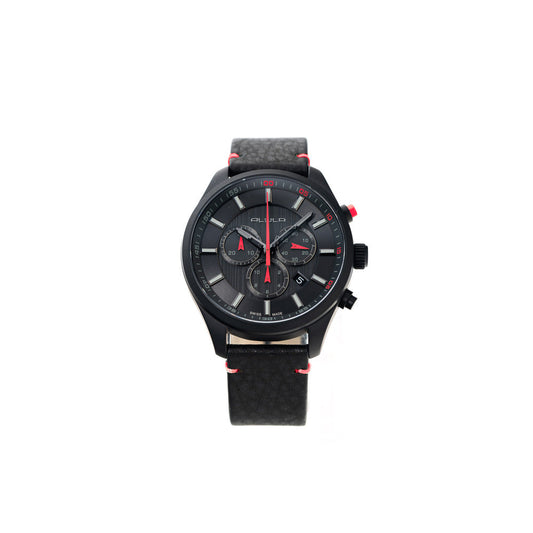 Men Black/Red Fabric 43mm Watch