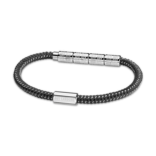 Pierre Stainless Steel And Black Bracelet