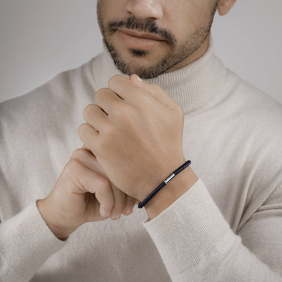 Pierre Stainless Steel And Blue Bracelet