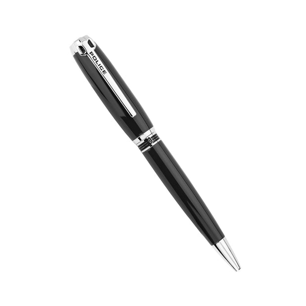 قلم بوليس نحاسي أسود/فضي