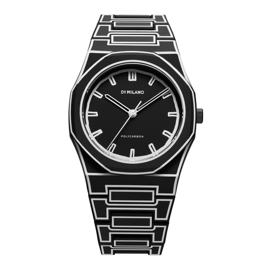 Polycarbon Unisex Black Dial 41mm Watch