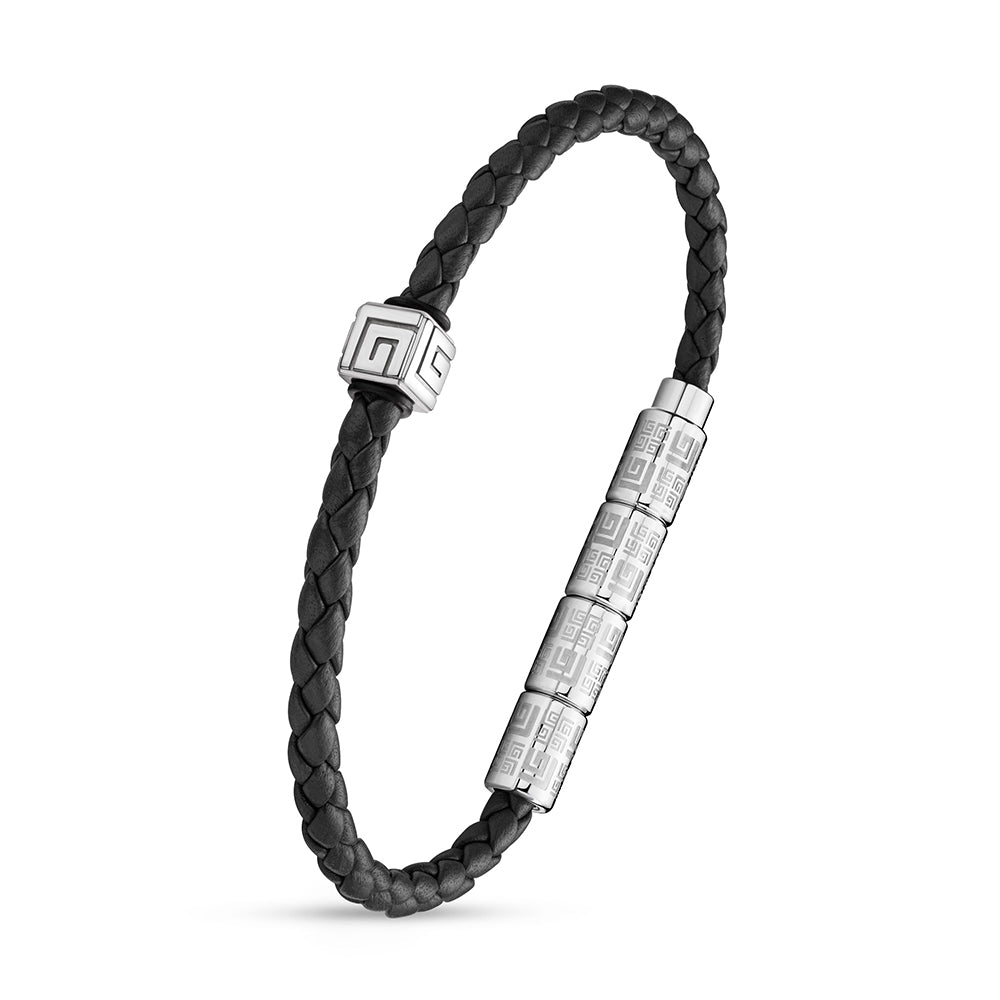 Gabriel Stainless Steel And Black Bracelet