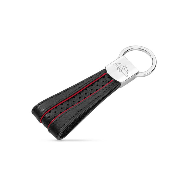 Men Black Leather Key Ring
